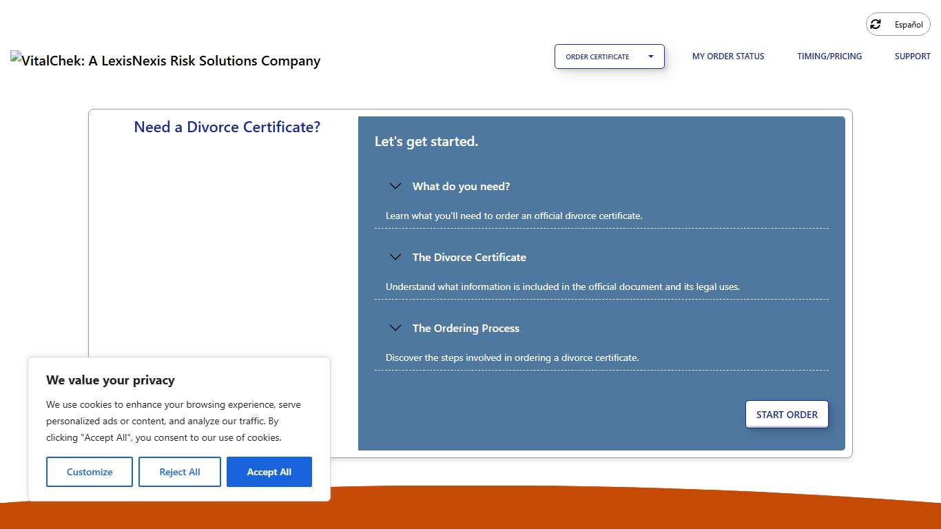 Order Divorce Records Online | VitalChek